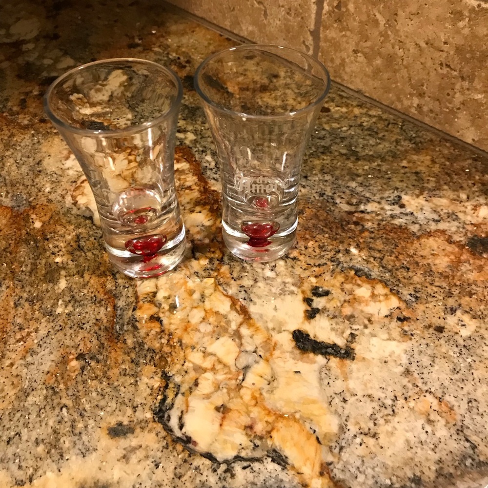 2 Vintage Di Amore Cordial Shot Glasses